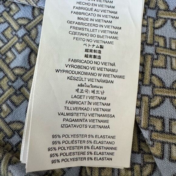 Michael Kors blue/gold border dress stretch shift size S - Picture 5 of 7